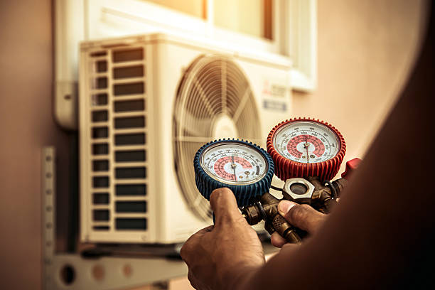 Professional Hvac technician working in May, TX